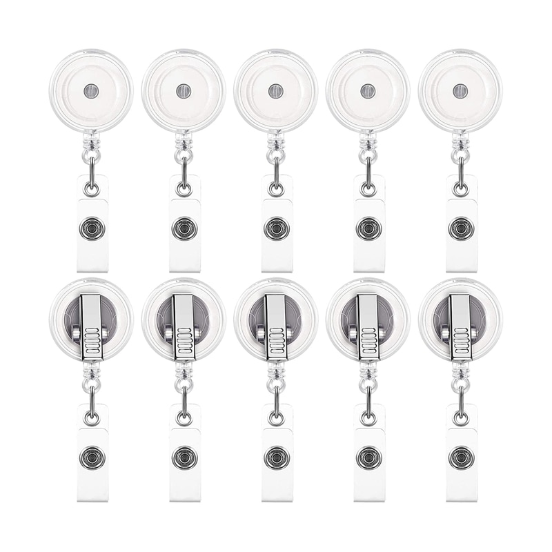 50 Pack Retractable Badge Holder ID Card Reels Carabiner Reel Clip On ID Card Holders For Teachers Office Nurse